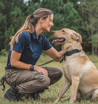 dog trainer with a dog